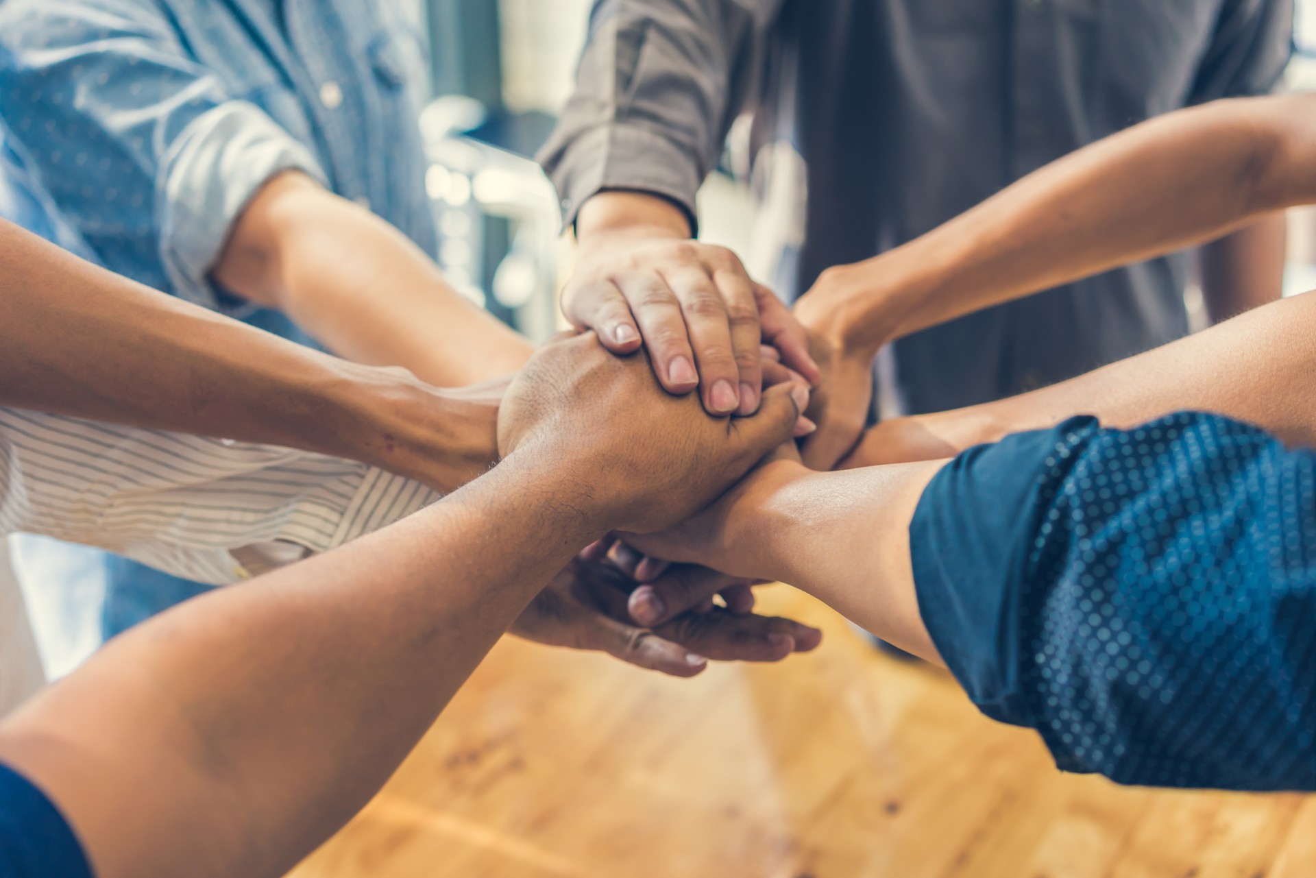 Business handshake and business people